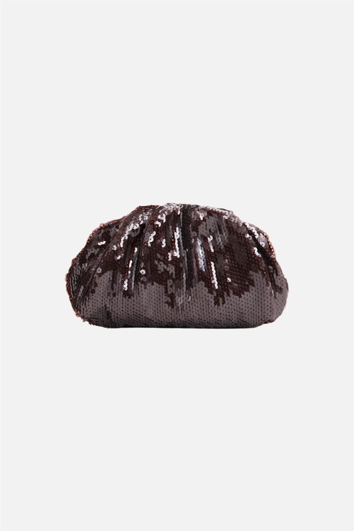 Sequin Clutch Bag Dark Brown.