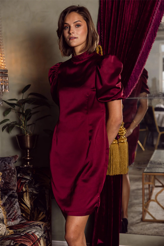 Mila Dress Burgundy Burgundy