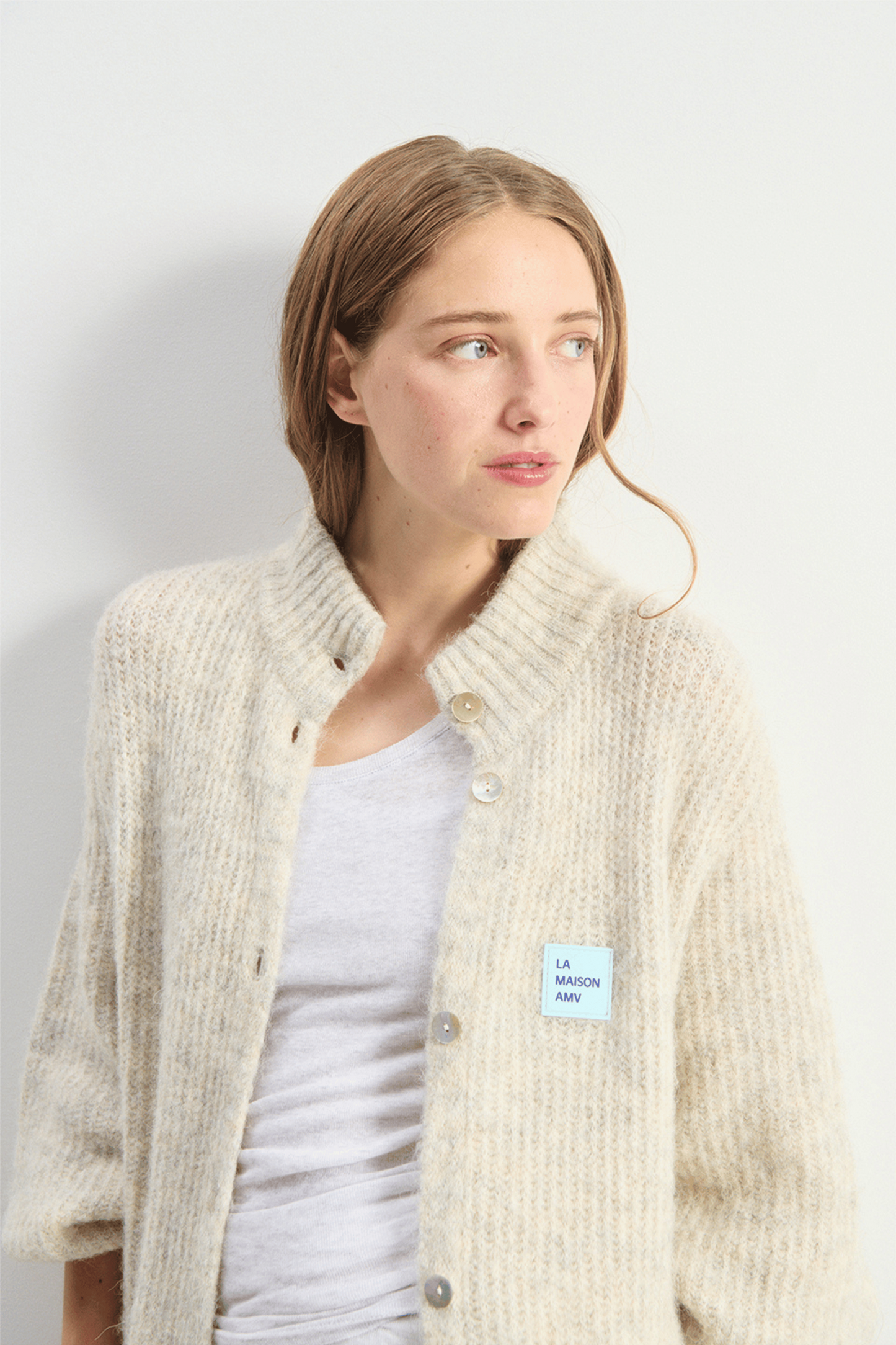 WOMEN’S CARDIGAN EAST Powder Snow Melange