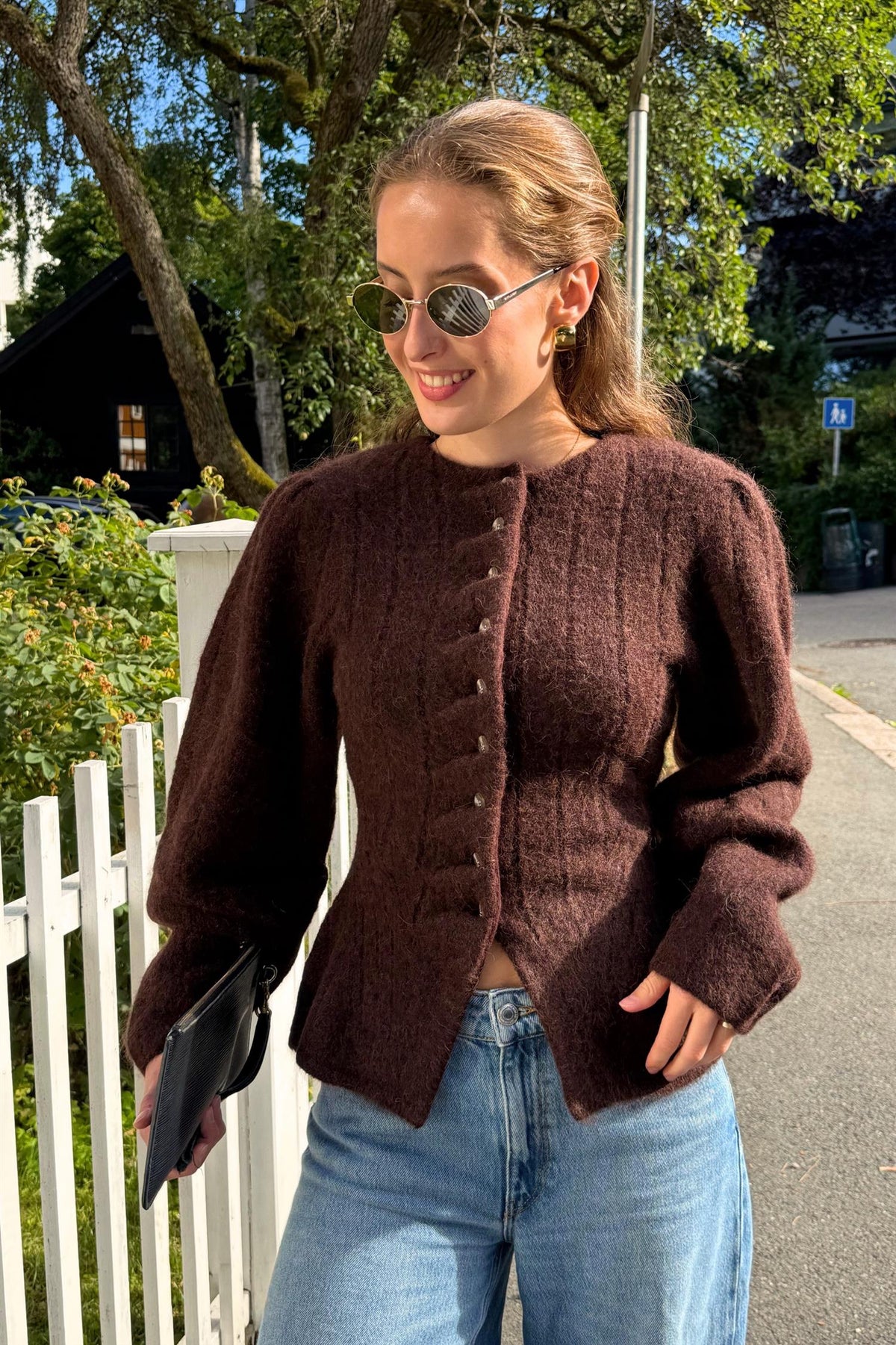 Arolla Cardigan Brown Melange.