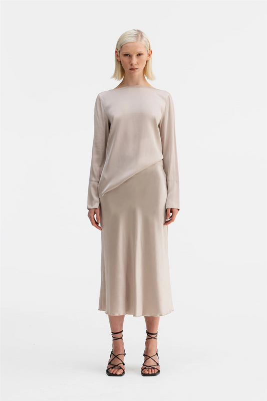 Kelly Silk Blouse Greige