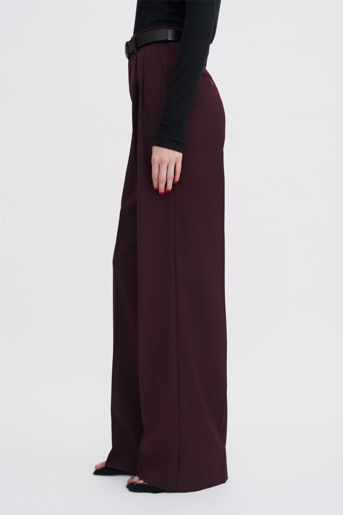 Darcey Wool Trousers Dark Burgundy