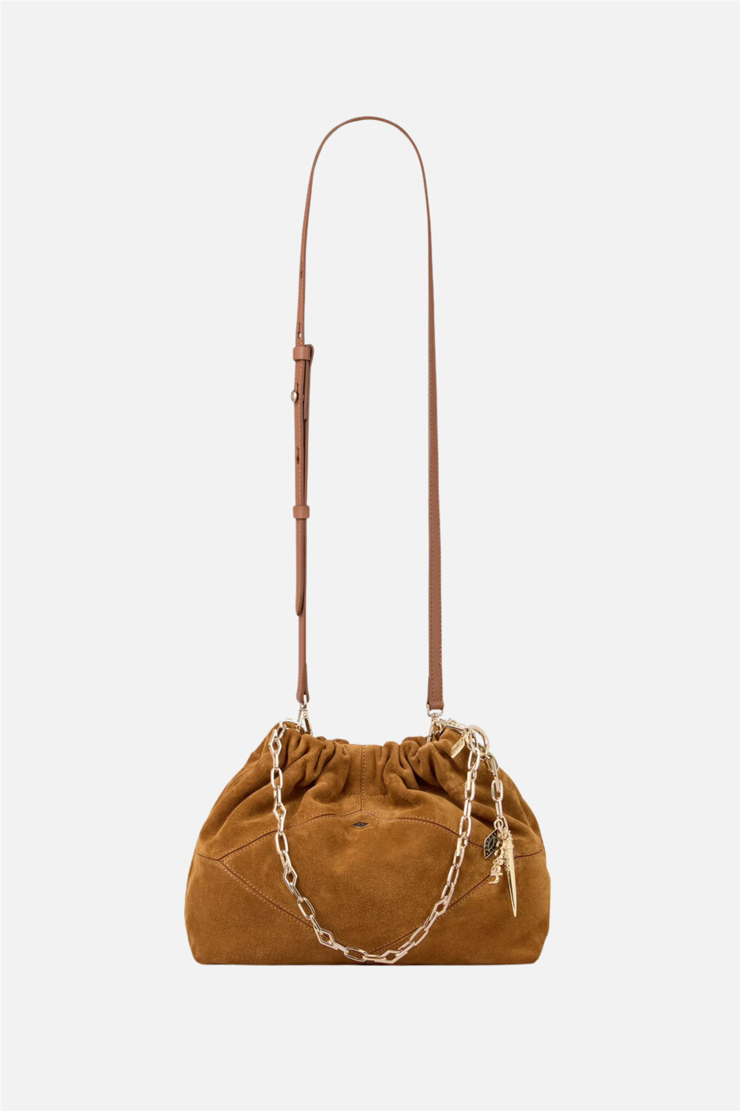 Bag S Suede Mini June Tote Cognac.