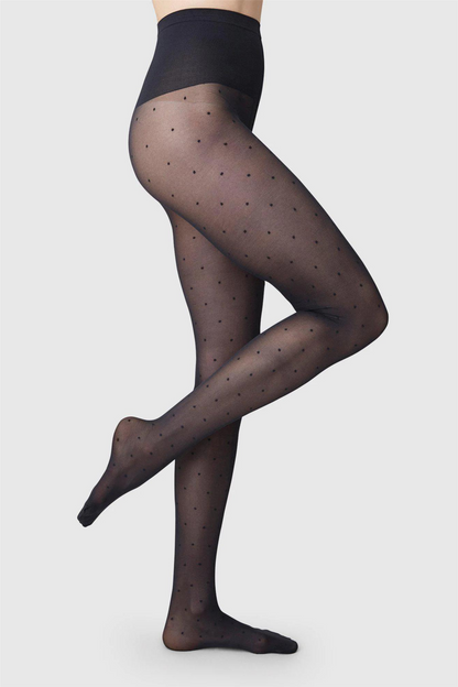 Doris Dots Tights Black