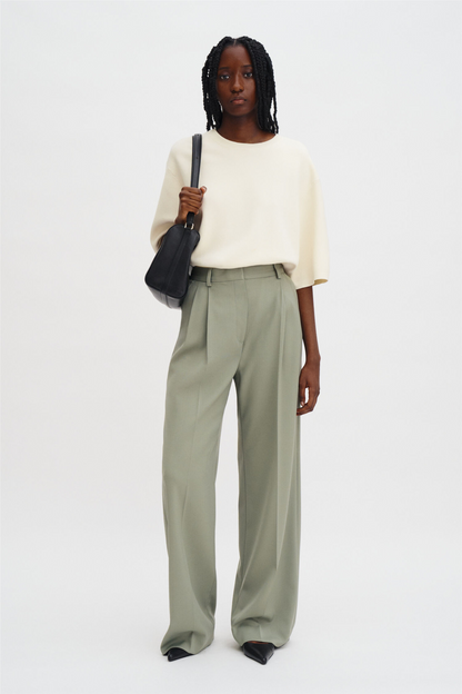 Darcey wool trousers Light Green