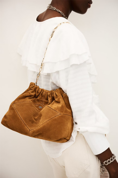 Bag S Suede Mini June Tote Cognac.