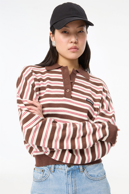 Slinky Knit Polo Shaved Chocolate.