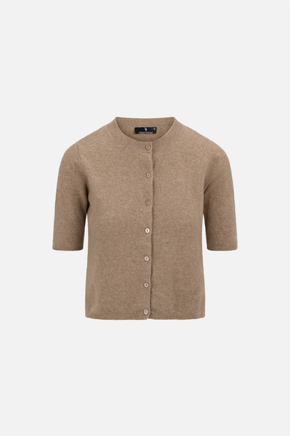 Indira SS Cardigan Brown Sand.