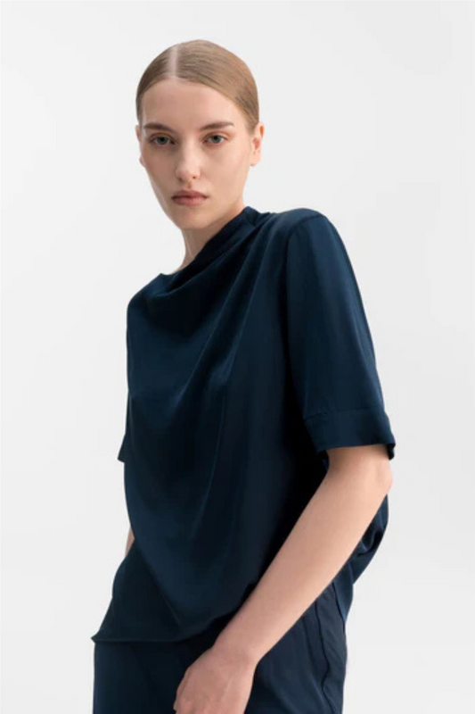 Ahlvar Gallery Lima silk tee Midnight Blue