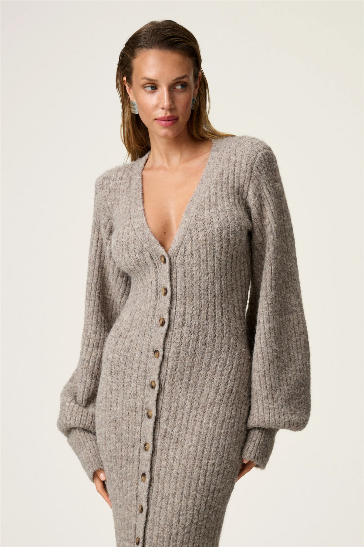 Montana Dress Greige Melange.