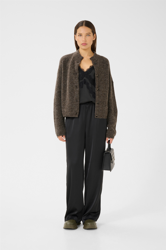 AlphaGZ Short Cardigan Chestnut Melange