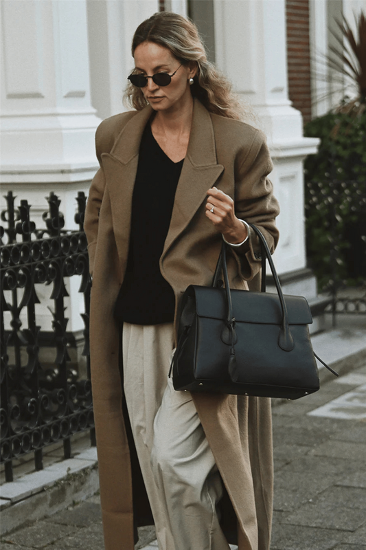 Lydia Tote Bag Grained Leather Black Black