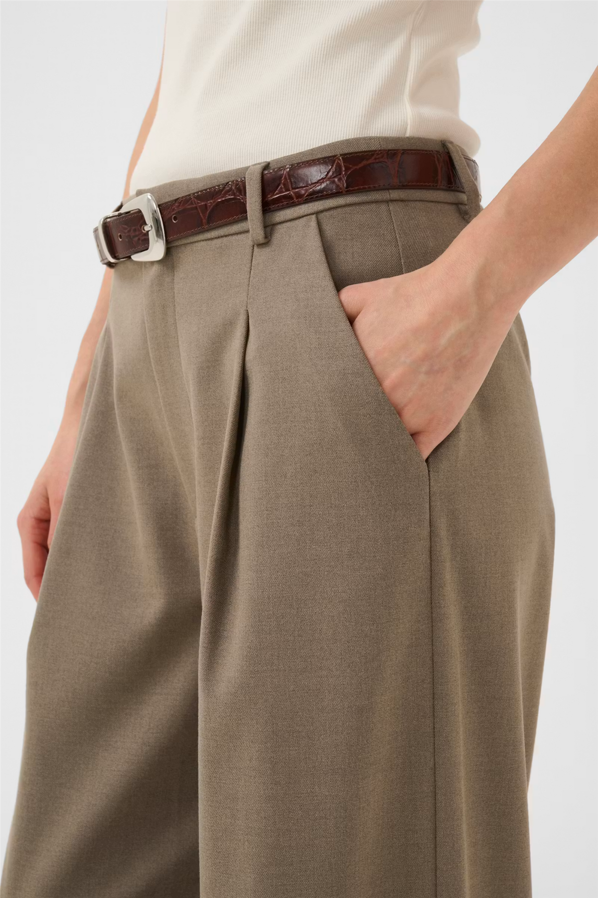 GZpaula MW wide pants Dark Timberwolf Melangé