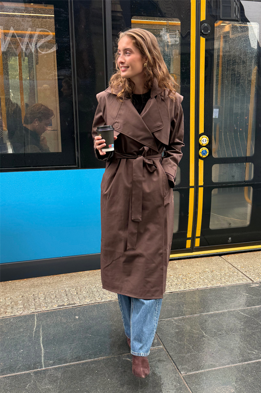 Regndråpe Trench Coat Brown