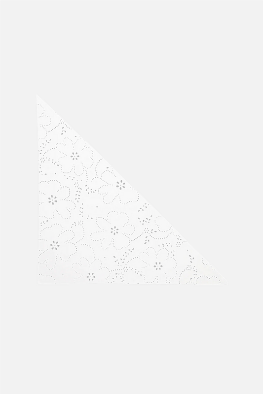 Floral Broderie Bandana Scarf Soft White