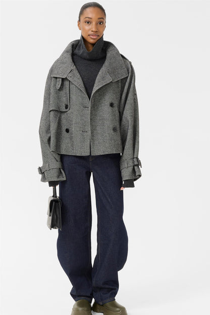 GZavic short jacket Black Herringbone