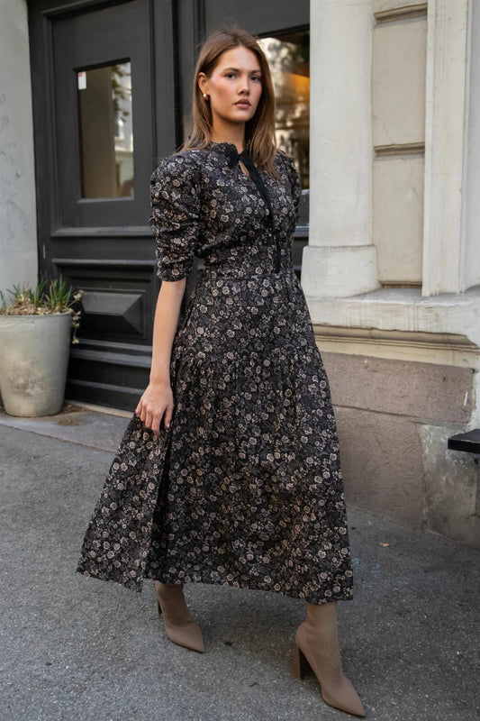 Madison Dress Beige Botanic