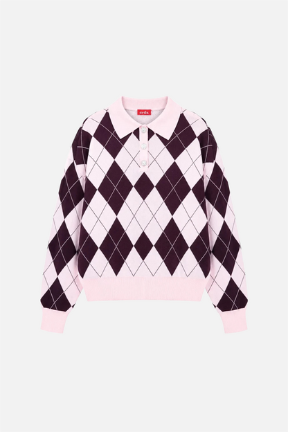 Lovemycras Pullover Pink Grape Check