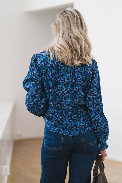 RAUSAstrid Shirt AOP Blue Iolite Flw