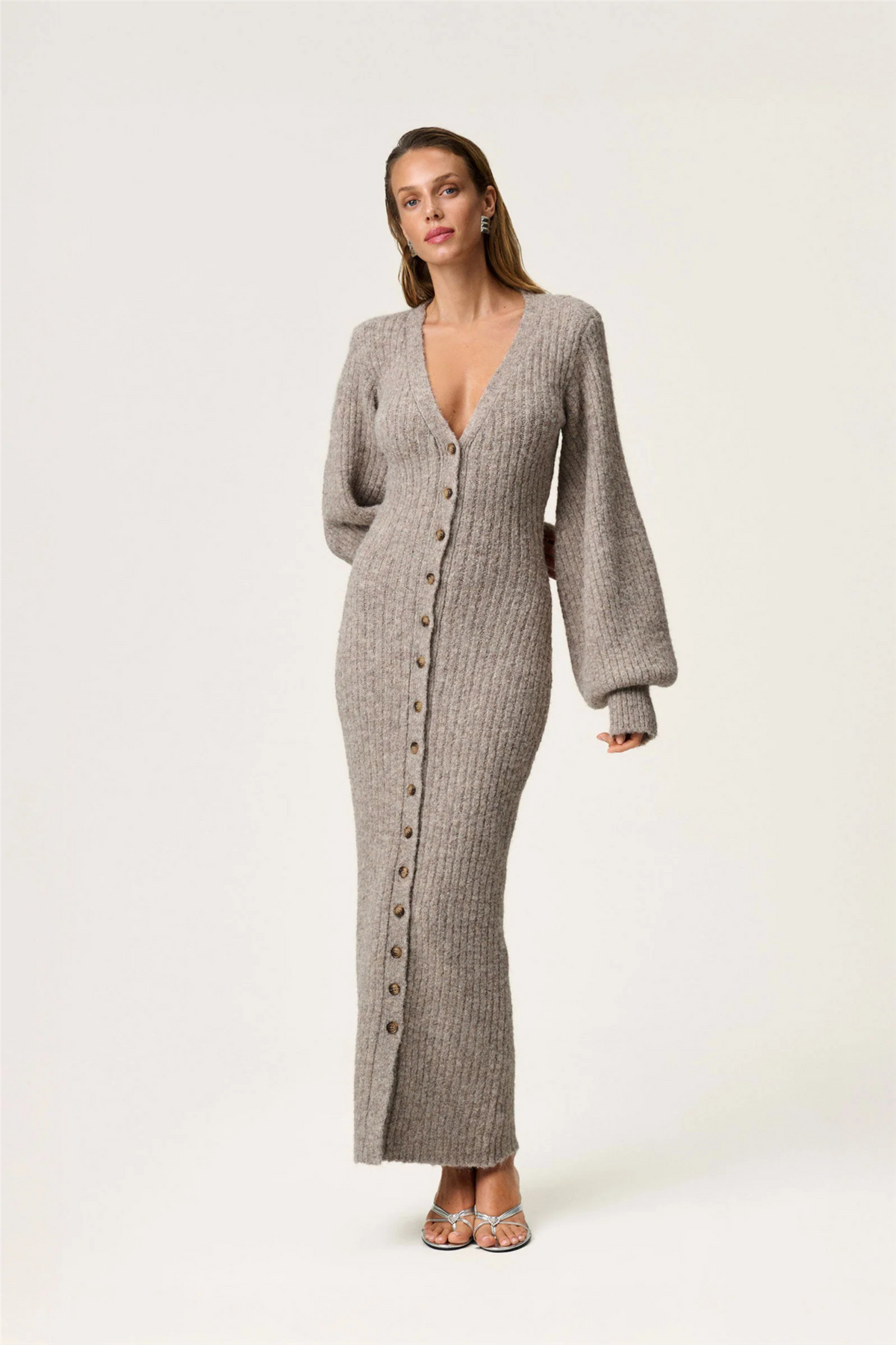Montana Dress Greige Melange.