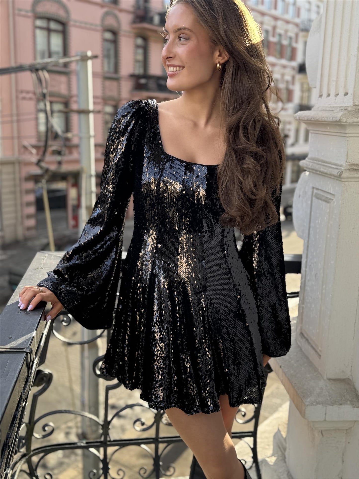 Sophie Sequin Dress Black