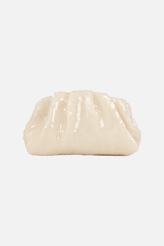 Sequin Clutch Bag Cream.