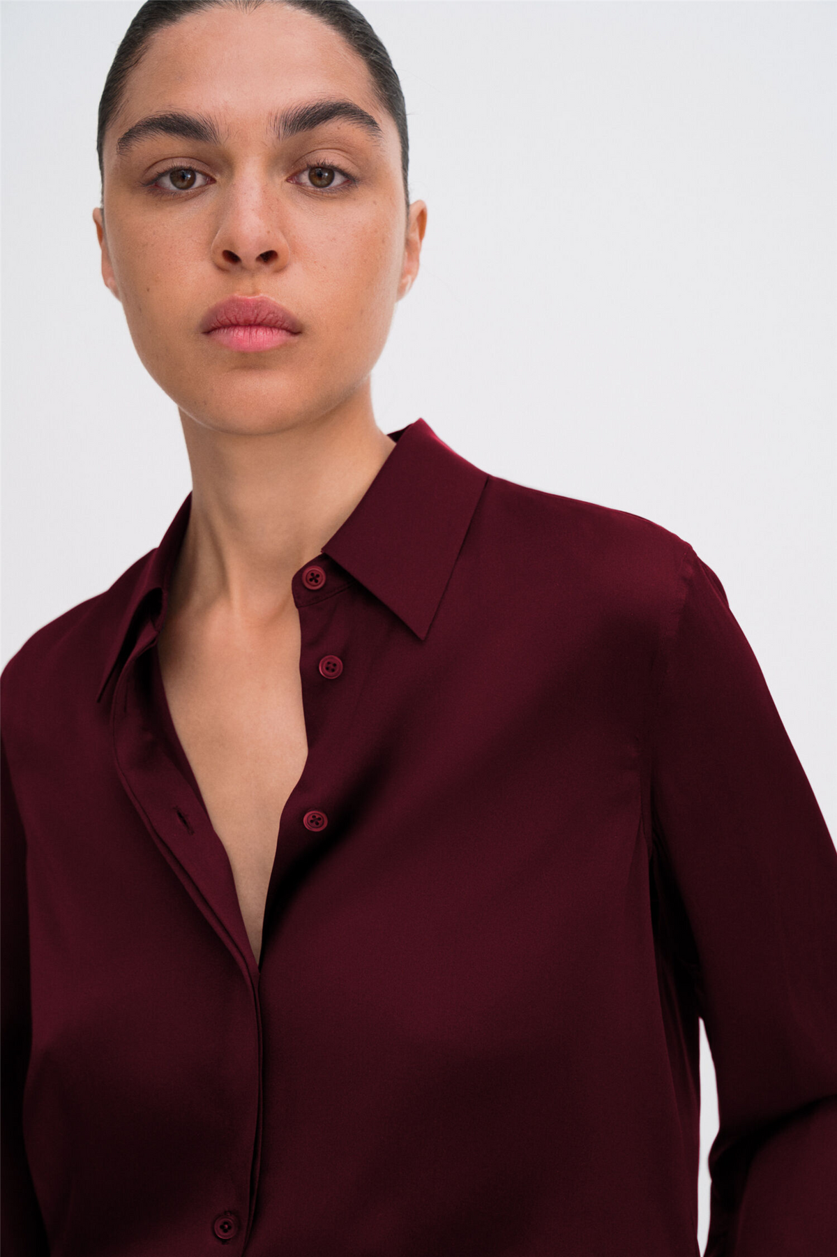 Silk shirt Dark Burgundy.