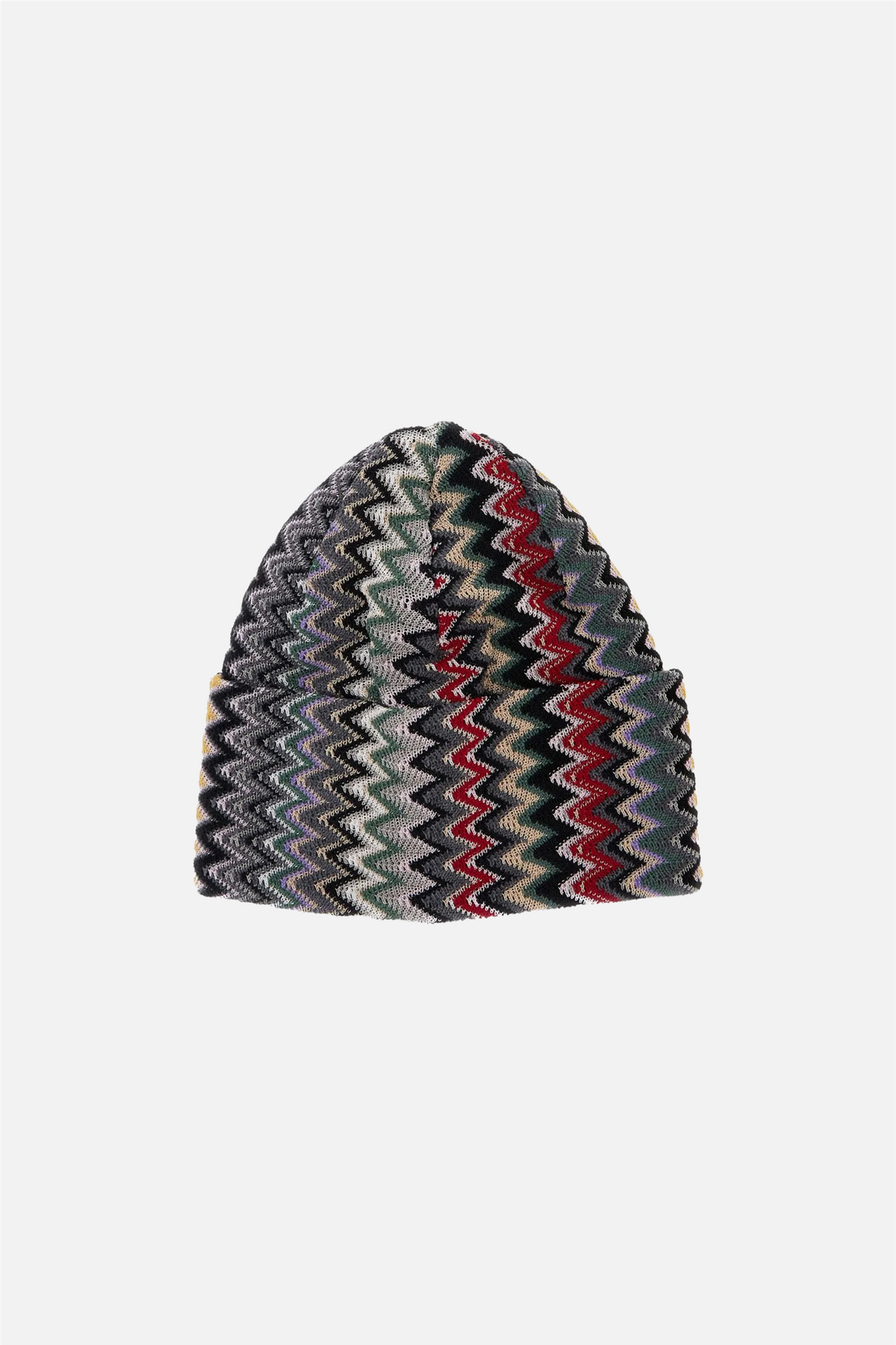 Zigzag Knit Beanie Brown