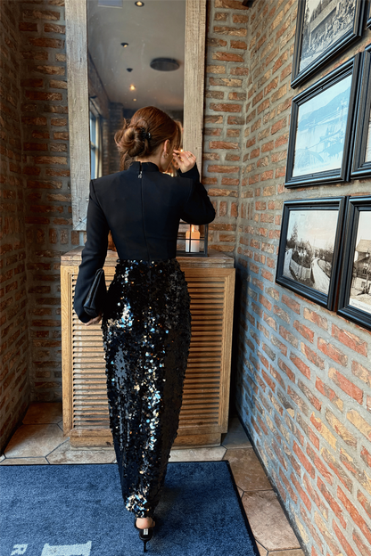 Knotted Midi Dress Black