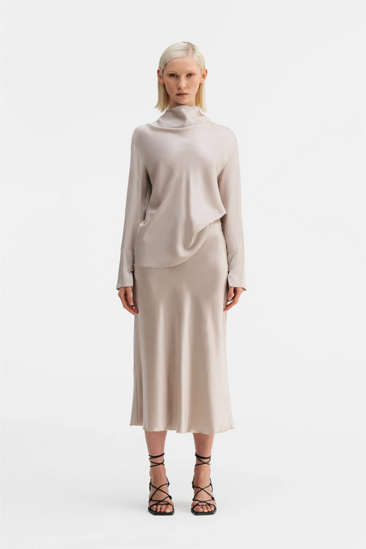 Ayumi silk blouse Greige