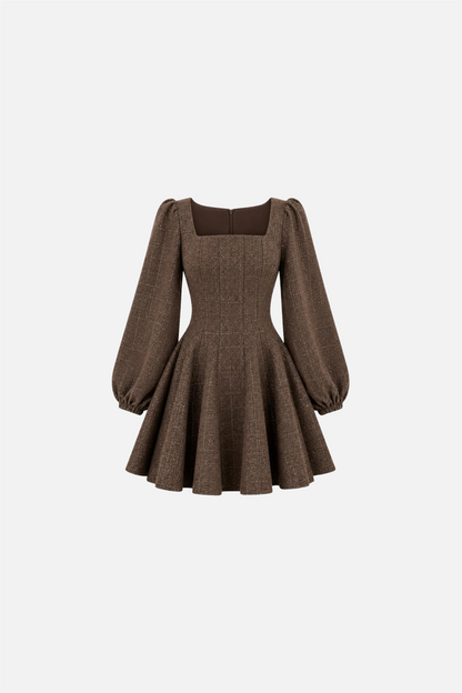 Sophie Tweed Dress Brown.