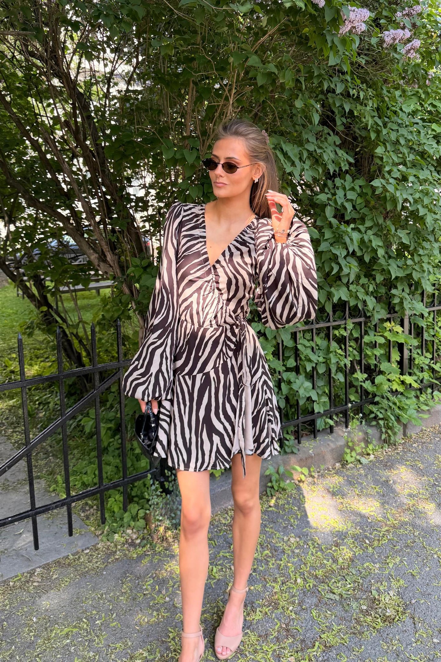 Portofino Mini Dress Brown Zebra