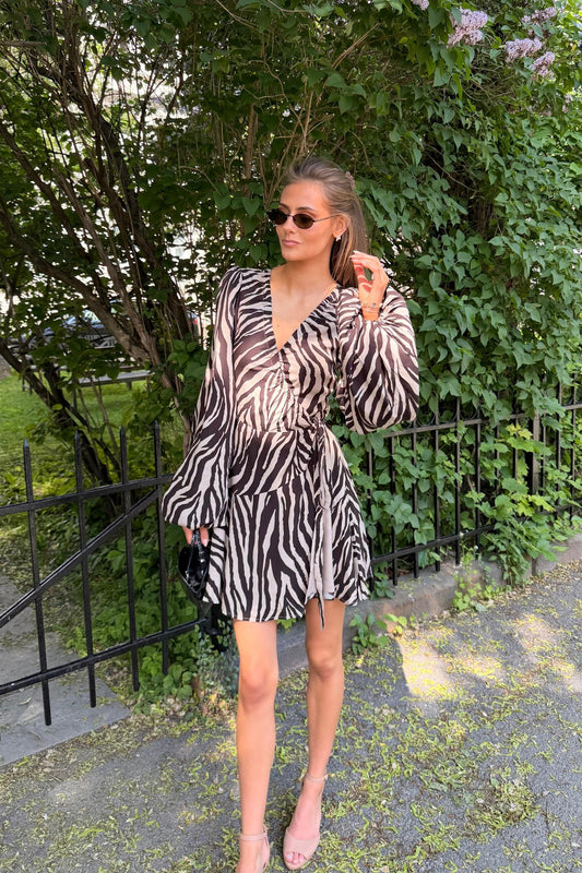 Portofino Mini Dress Brown Zebra