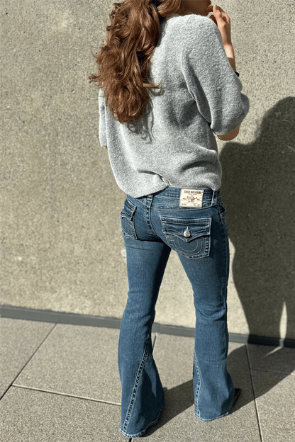 Joey Low Rise Flap Dark Wash
