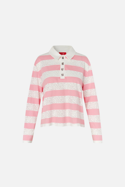 Beacras Blouse Rose Creme Stripe