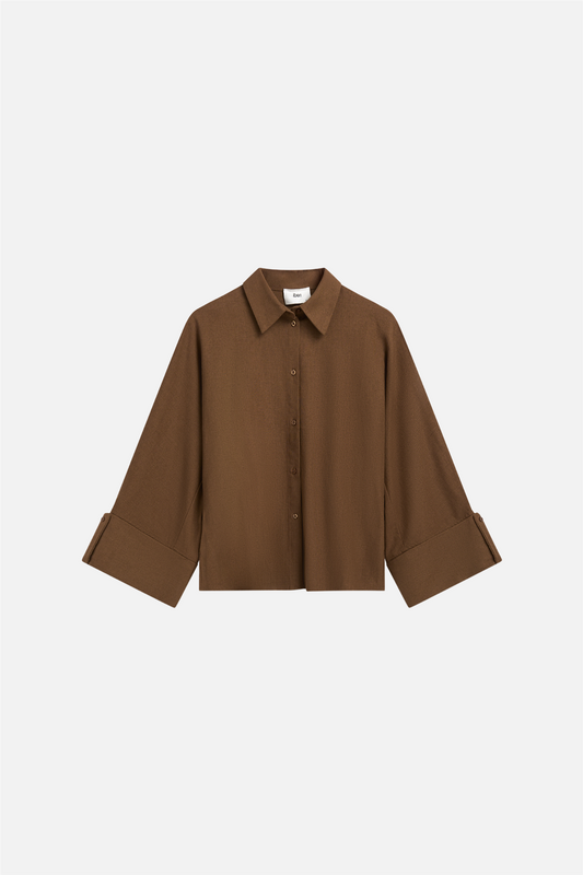 Atari Linen Shirt Chestnut Brown