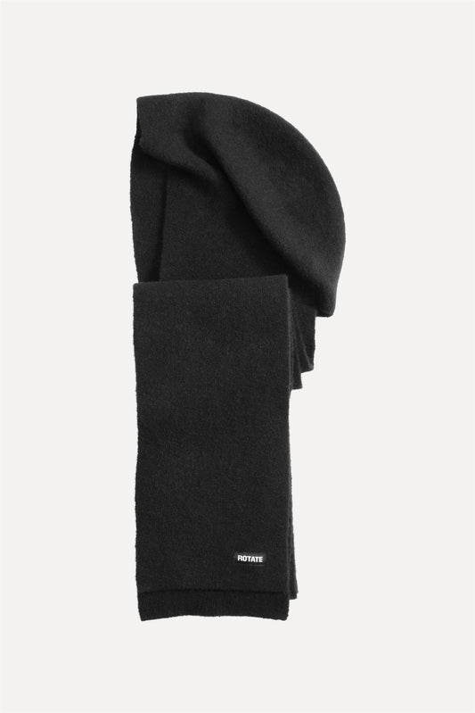 Knit Hood Scarf Black