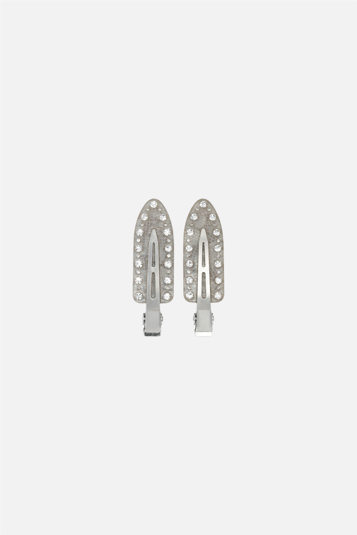 No Crease Twinkle Crystal Clips // 2 pcs Grey.