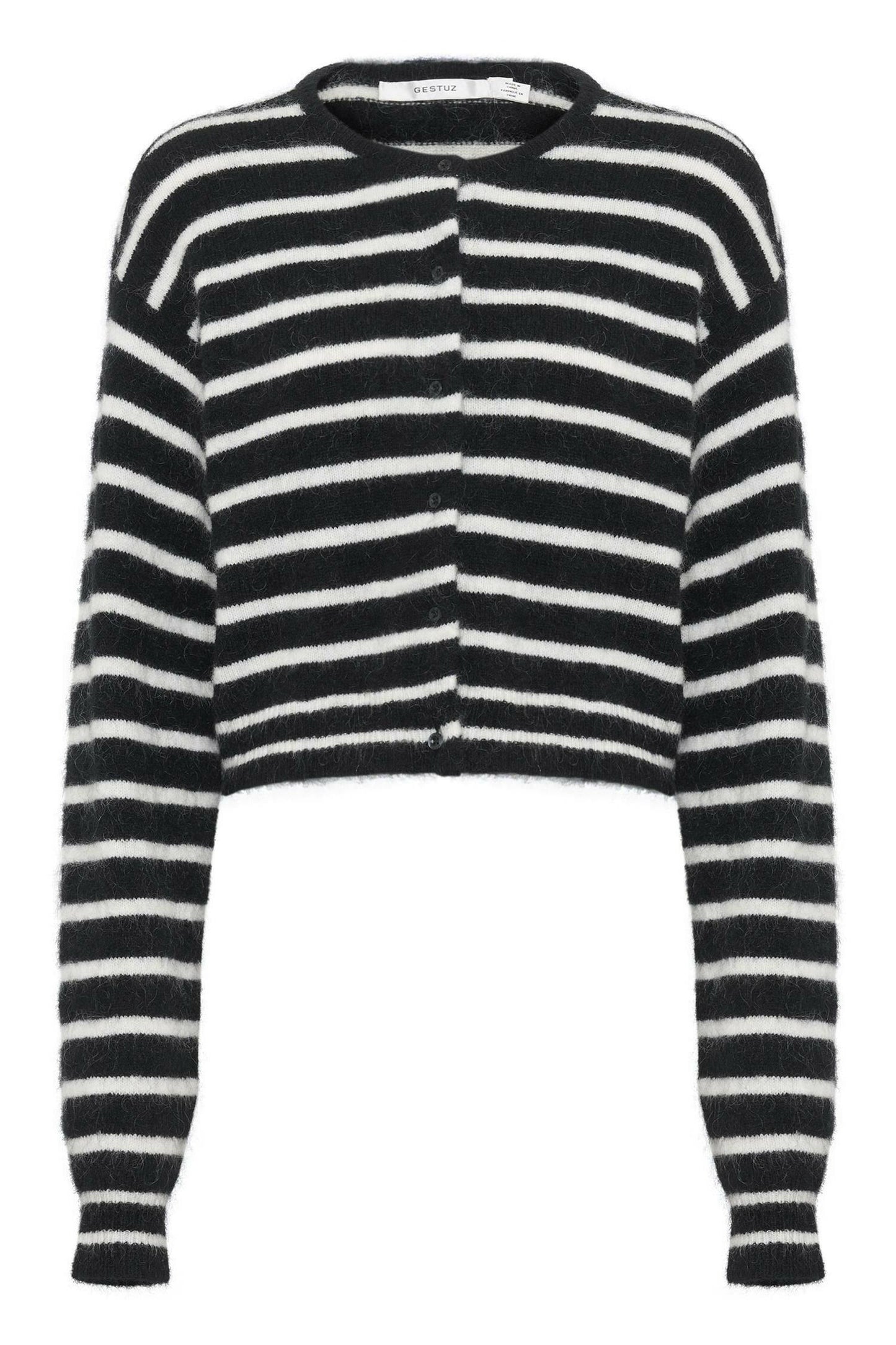 DebbieGZ short cardigan Black/White Stripe.