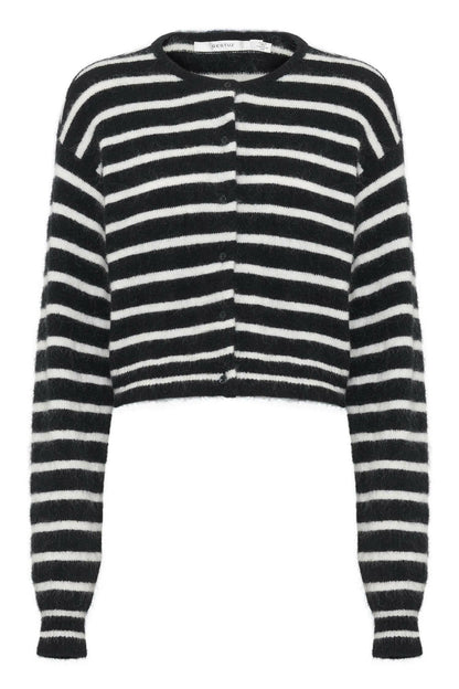 DebbieGZ short cardigan Black/White Stripe.