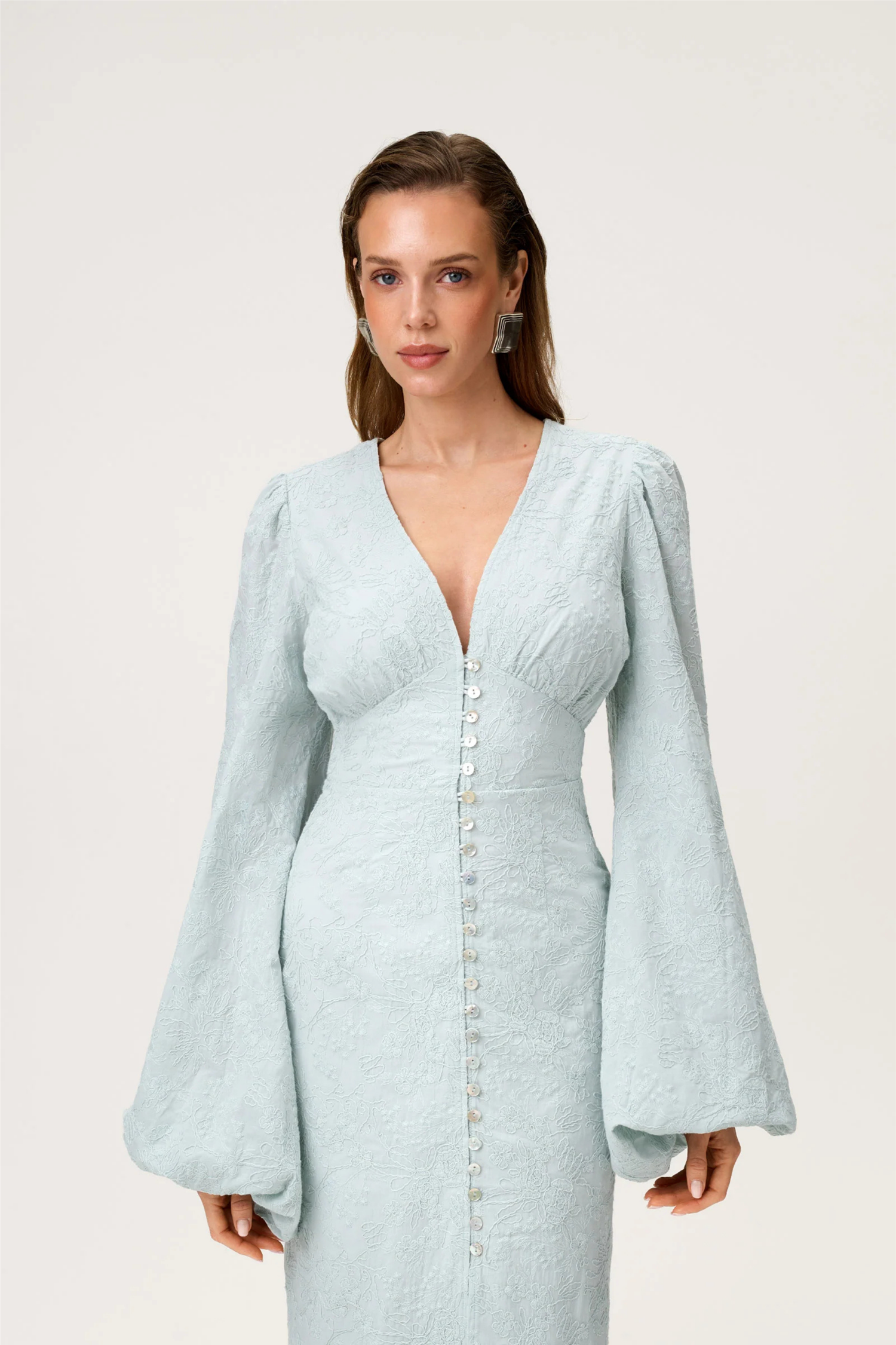 Positano Dress Mint Embroidery.