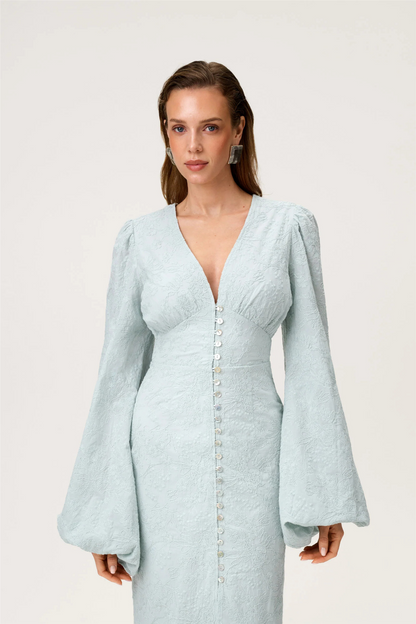 Positano Dress Mint Embroidery.