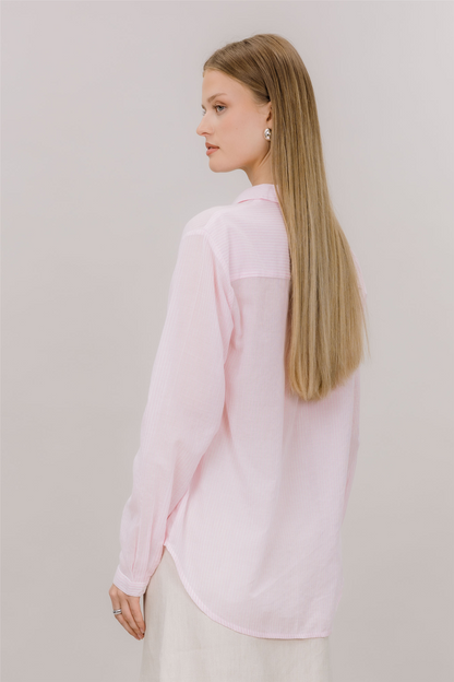 Aja Shirt Pink Stripes.