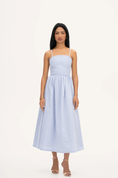 Rose Dress Stripe Blue Stripe