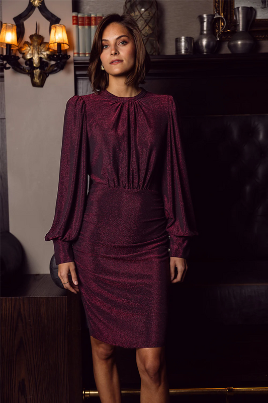 Ines Dress Burgundy Burgunder