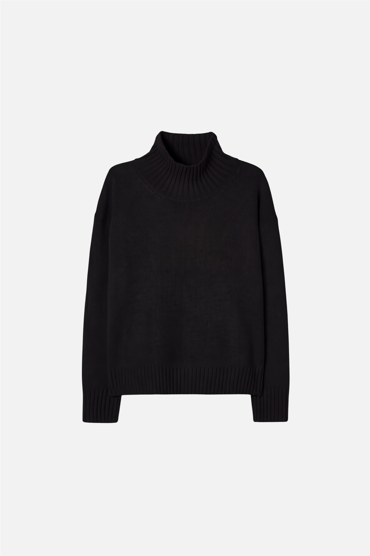 Wool Cashmere Turtleneck Sweat Black