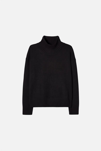 Wool Cashmere Turtleneck Sweat Black
