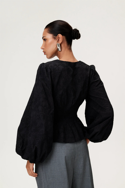 Palena Blouse Black Embroidery
