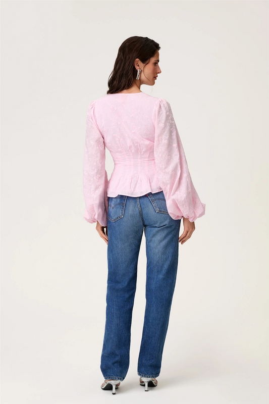Palena Blouse Pink Embroidery.