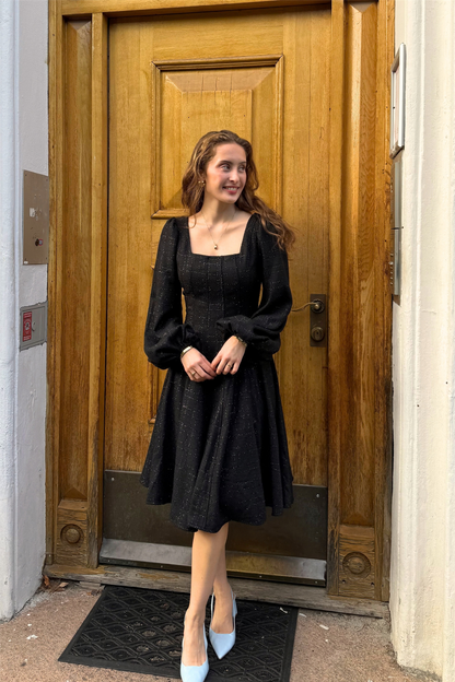 Sophie Tweed Dress Extra (15 cm) Black